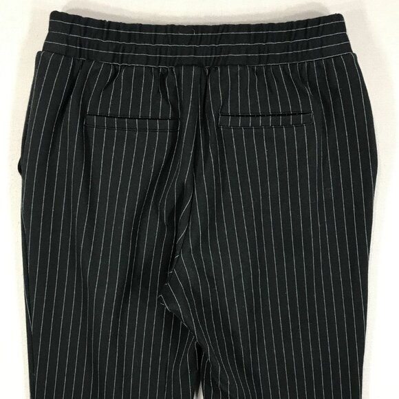A New Day Pants Women's Small Black Pinstripe Pull On Stretch Straight Pockets - Picture 12 of 16